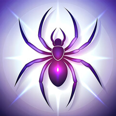 Spider Silhouette isolated on white background minimalist vector shape icon.
