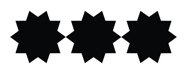 Black geometric star shapes on white background pattern