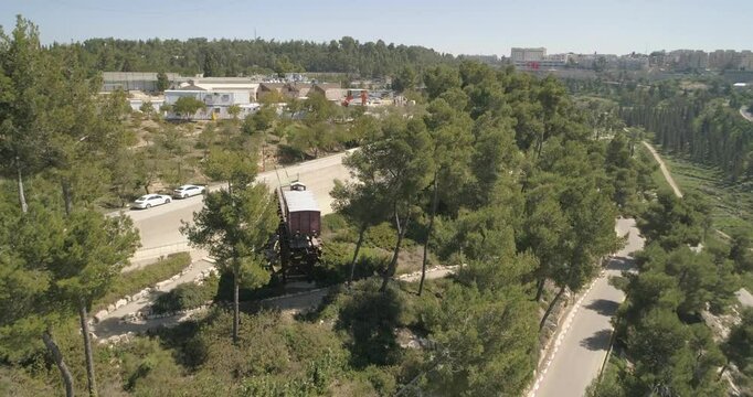 Aerial View of Israel's official Holocaust Museum and memorial to the victims of the Holocaust, Yad Vashem, Jerusalem, Israel.