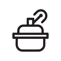 Obraz premium A black and white outline of a simple hand grenade icon.