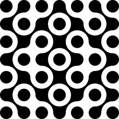 Black pattern of metabolism dots on transparent background. Abstract geometric figures of linked molecules. Modern vector design element.