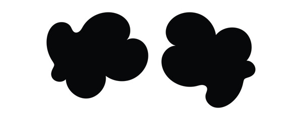 Black organic shapes on white background abstract