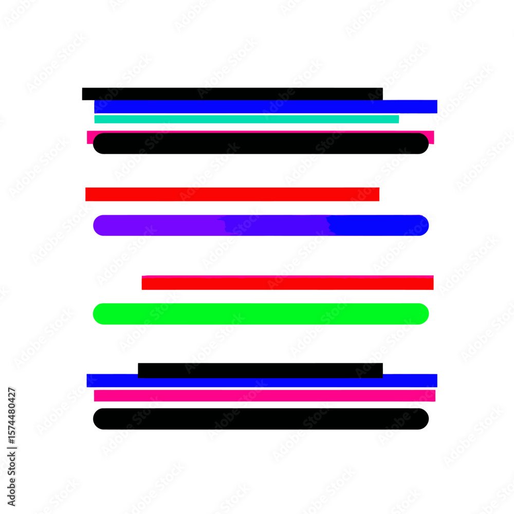 Poster colorful bars design arranges playfully on plain background vector graphic