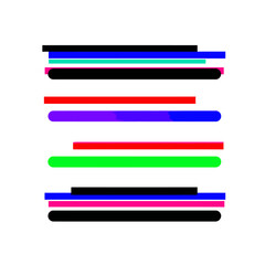 Colorful bars design arranges playfully on plain background vector graphic