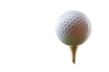 Golf ball on tee, isolated