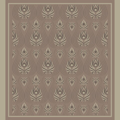 Peacock Feather Arch Seamless Pattern