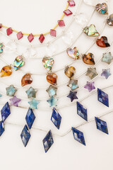 Colorful Gemstone Beads Featuring Garnet, Crystal Quartz, Shell, Montana Agate, Fluorite, and Lapis...