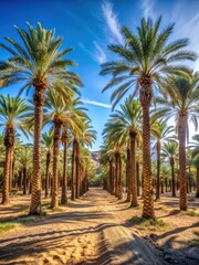 Date palm plantation in oasis Ksar Ghilane