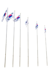 Waving flag of South Korea in transparent background. South Korea flag for independence day. The...