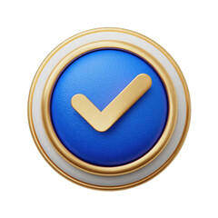 Elegant Gold and Blue Validation Complete Icon