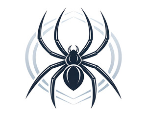 Spider illustration  vector silhouette logo type icon on white background.