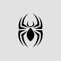 Spider silhouette, tattoo, vector illustration, logo type silhouette is simple and elegant.