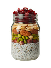 Delicious Layered Chia Seed Pudding with Nuts and Berries