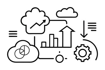 “Data Center & Cloud Analytics Icons – Vector Symbols for Hosting & Storage