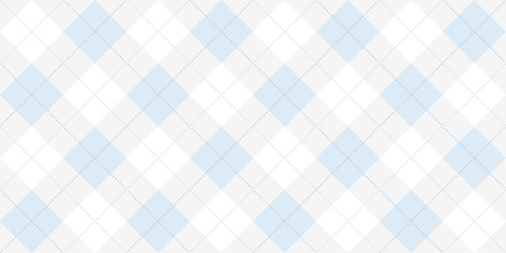 Seamless pastel blue argyle pattern with soft geometric diamonds