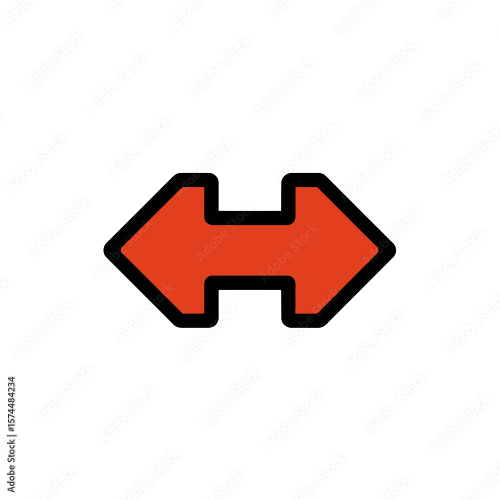 Poster symmetrical arrow icon points both directions on clean backdrop