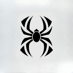 Spider Silhouette tattoo isolated on white background minimalist vector shape icon.