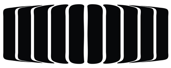 Black and white abstract curved stripes vector
