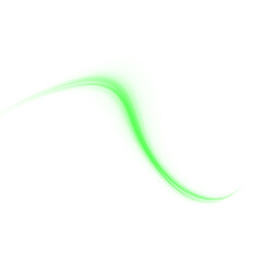 Glowing green laser trace PNG with motion blur and urban light stripes. Futuristic energy lines on green background for modern technological art, sci-fi design or abstract overlays
