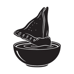 From street stall to digital design – Samosa silhouette captured in smooth Samosa vector – Samosa illustration

