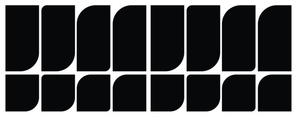 Black curved rectangles pattern abstract geometric