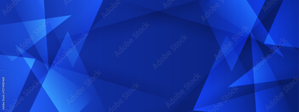 Poster overlapping blue triangles create abstract design suitable for backgrounds, art prints, web graphics