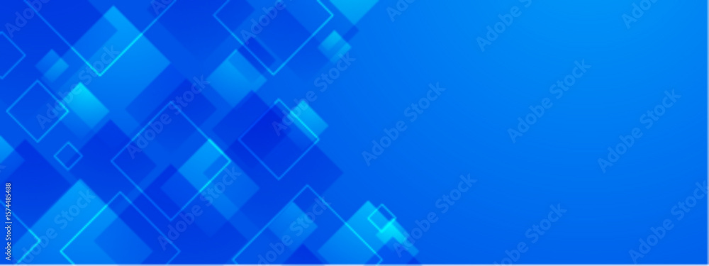 Poster overlapping blue squares form an abstract design suitable for backgrounds, digital art projects, web