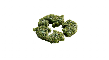 Green circular arrows forming recycle symbol