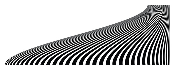 Black white curved stripes pattern abstract background