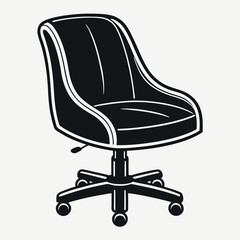 Office chair silhouette isolated on white background