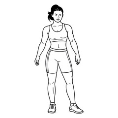 A black and white gym clothes illustration line art of a coloring page 