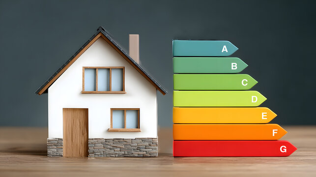 Diagnostic de performance &eacute;nerg&eacute;tique (DPE) d'une maison avec un sch&eacute;ma de classification