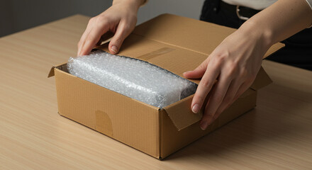 Child Closing Box with Bubble Wrap for Shipping