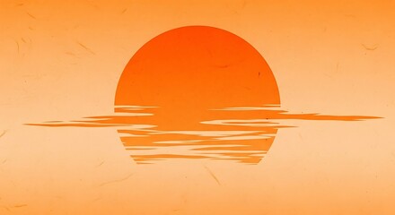 Sunset over water, a graphic design.