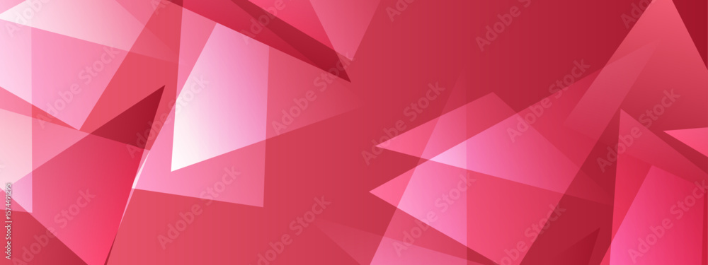 Poster overlapping pink and red triangles create a vibrant abstract design perfect for backgrounds, prints,