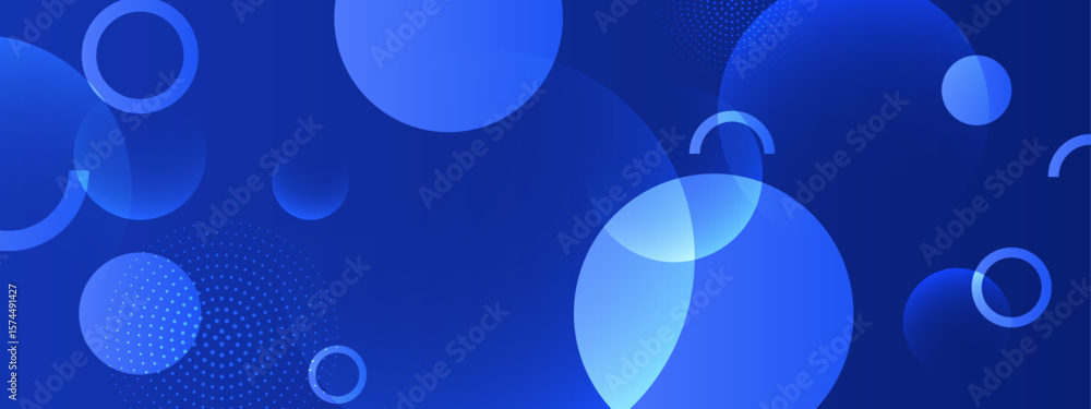 Poster abstract blue background with overlapping circles. suitable for modern design projects, web backgrou