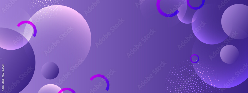 Aufkleber purple abstract art with overlapping circles and dots, suitable for modern background designs or art