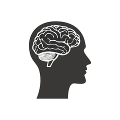 Human brain. Isolated vector icon
