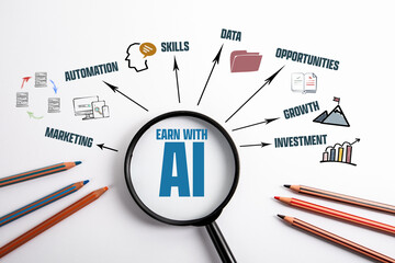 Earn with AI Concept Strategy: Skills, Marketing, Data, Growth, Investment, and Automation