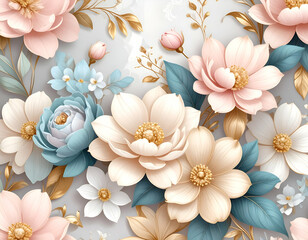 Elegant Pastel Flower Bouquet.