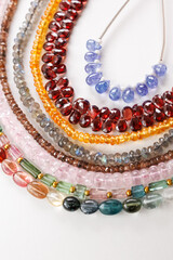 Colorful Gemstone Beads Collection Featuring Tanzanite, Garnet, Orange Garnet, Labradorite,...