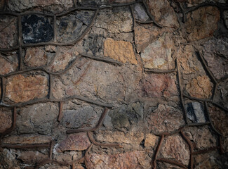 Wall with old stones, vintage, grunge style