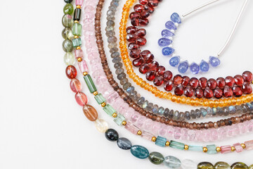 Colorful Gemstone Beads Collection Featuring Tanzanite, Garnet, Orange Garnet, Labradorite,...