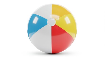 Colorful Beach Ball Summer Fun - A vibrant beach ball with red, yellow, blue, and white sections, perfect for summer fun