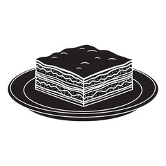 A comfort classic in clean lines – Lasagna silhouette balanced with subtle Lasagna vector – Lasagna illustration

