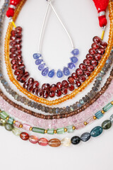 Colorful Gemstone Beads Collection Featuring Tanzanite, Garnet, Orange Garnet, Labradorite,...