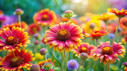 Fototapeta premium Colorful Beeblossom flowers blooming in a garden