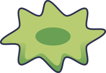 Stylized illustration of a Kupffer cell, a star-shaped liver macrophage. It represents the sentinel function of immune cells in protecting the liver from pathogens and injury.