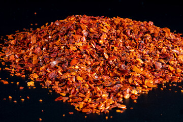 Close-Up of Crushed Red Pepper Flakes with Rich Texture