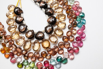 Elegant Gemstone Beads Collection Featuring Gold Sheen Sapphire, Citrine, Andalusite, and Tourmaline

